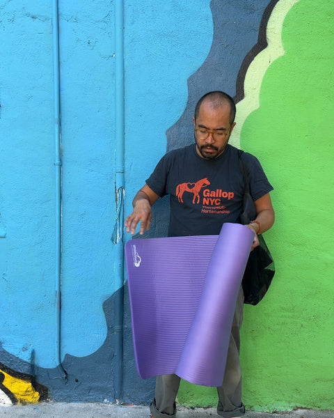 Purple Yoga Mat with Carry Bag