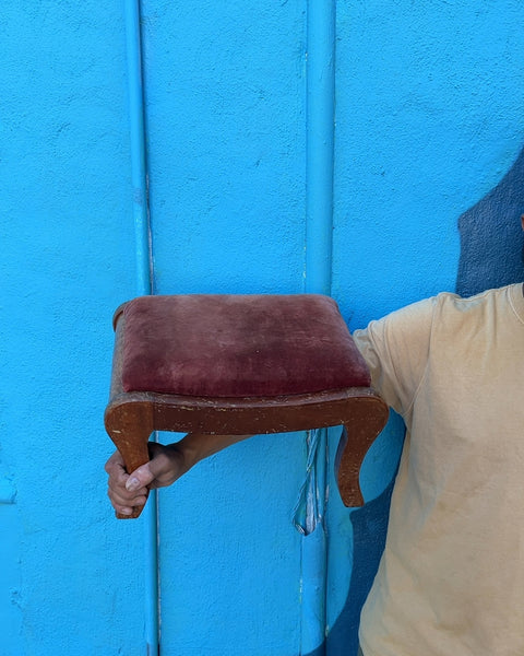 Small Vintage Upholstered Footstool