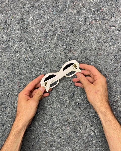 Fake Celine White Oval Sunglasses
