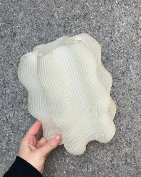 White Plastic Fluted Lamp Shade