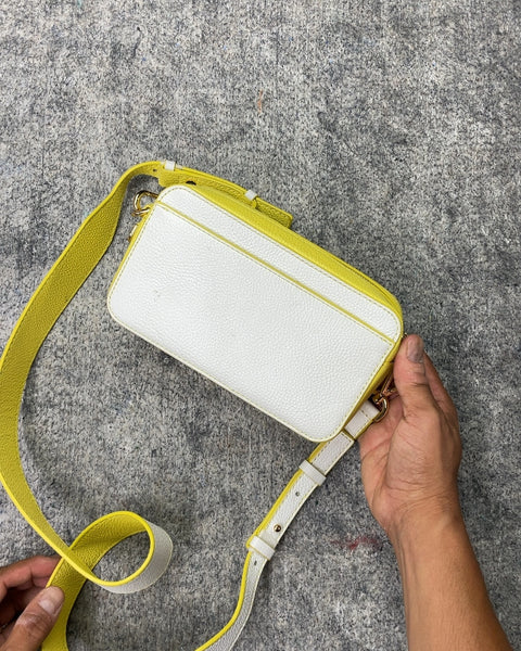 Michael Kors White & Yellow Crossbody Bag