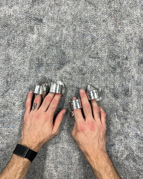 Set of 4 Silver Tone Napkin Rings