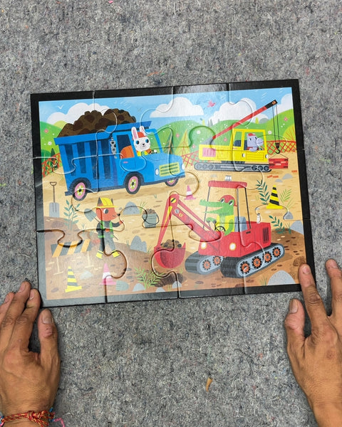 Construction Site Animal Puzzle