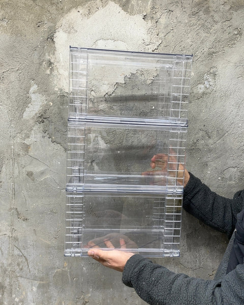 A Set of Serious Clear Plastic Storage Bin, 12x7x6"