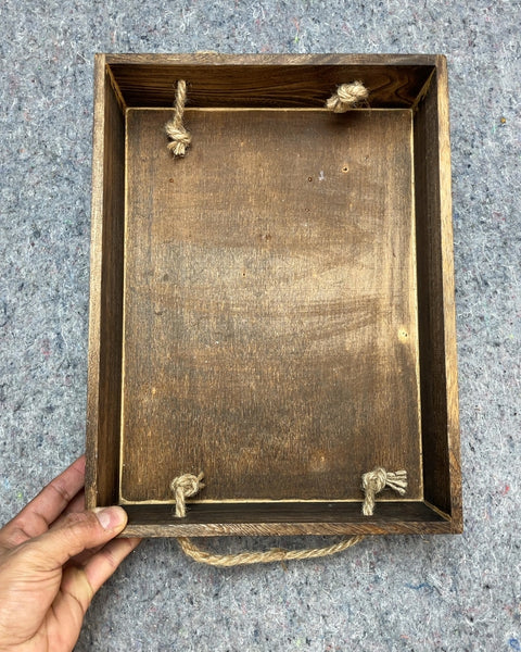 Wooden Box with Rope Handle