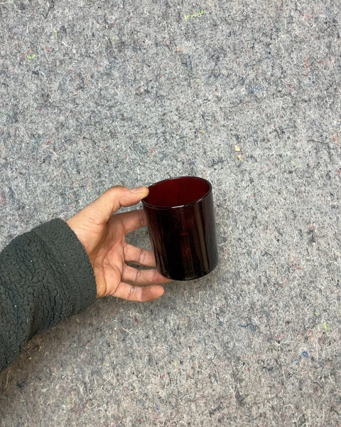 Chic Red Glass Candle Holder