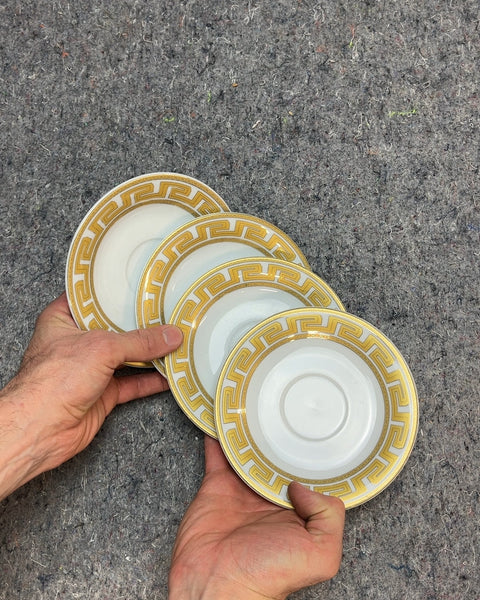 Vintage Royal Worcester Saucers with Gold Trim