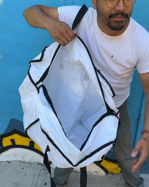 White and Black Storage Bag