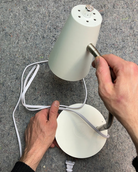 White Desk Lamp with Flexible Neck and USB Port