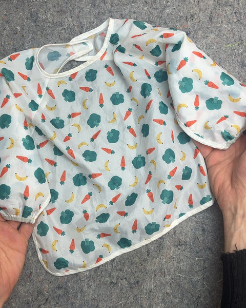 Baby Long Sleeve Bib with Fruit and Vegetable Print