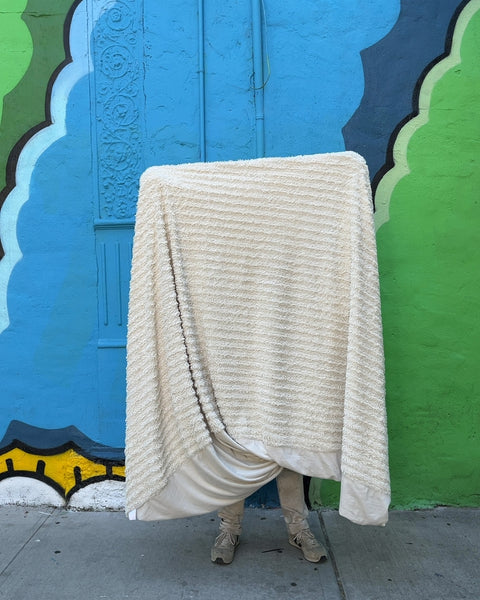 The Home Collection Cream Faux Fur Throw Blanket, 80x100"