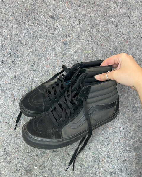 Vans Black High Top Sneakers, Sz 38.5
