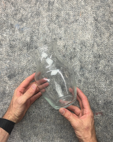 Clear Glass Vase, H8"