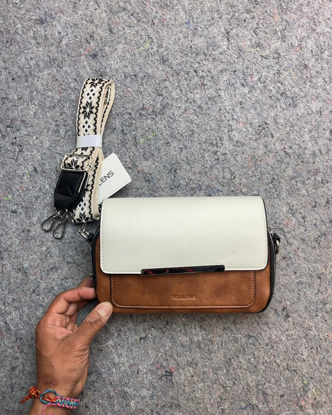 Brand New Roulens White and Brown Crossbody Bag