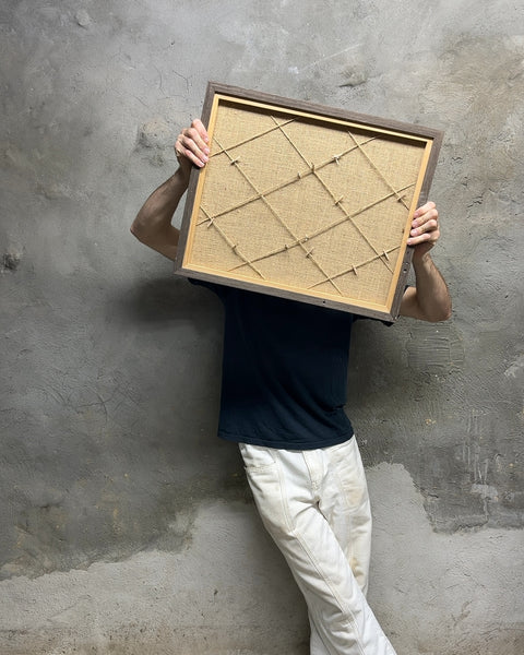 Wood Frame Burlap Memo Board, 18x22"