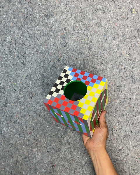 Sexy Areaware Colorful Geometric Wooden Tissue Box Cover