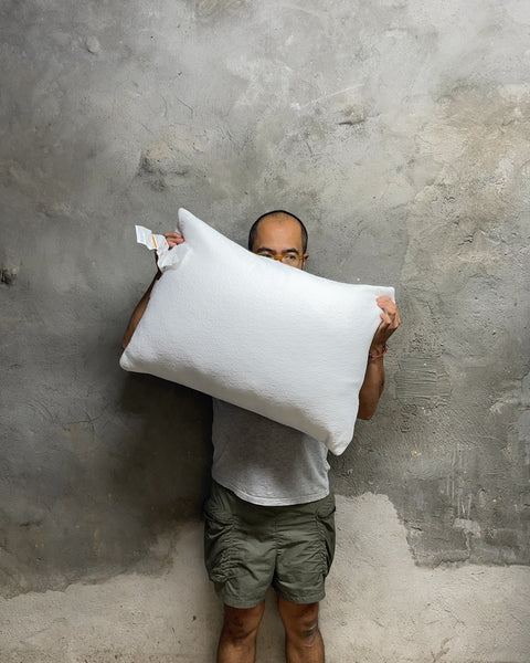 CASALUNA White Textured Pillow, 20x28"