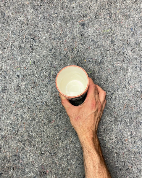 White and Black Dotted Ceramic Cup