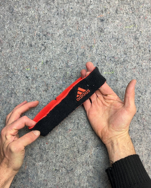 Adidas Red and Black Reversible Headband