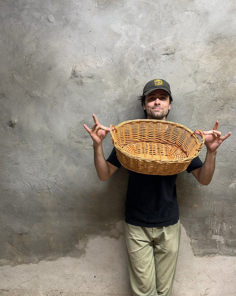 Woven Oval Basket with Handles, L20"