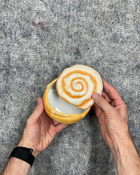 Cinnamon Roll Ceramic Trinket Box