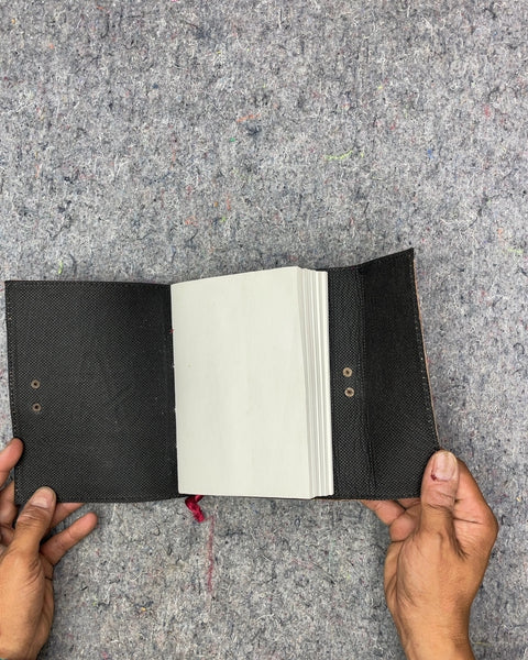 Embossed Leather Journal with Pentagram Design