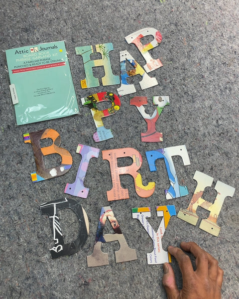 Attic Journals Happy Birthday Board Book Phrase Garland Kit
