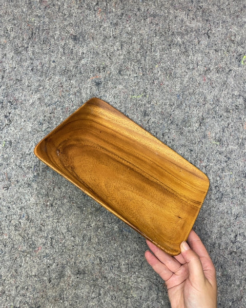 A Fourth Pacific Merchants Acaciaware Wood Serving Tray, 7 x 10.5 in