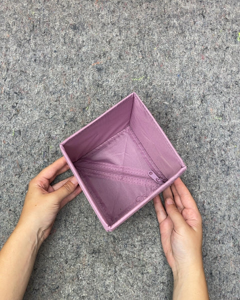 Purple Foldable Storage Bin, 5x5x5 in