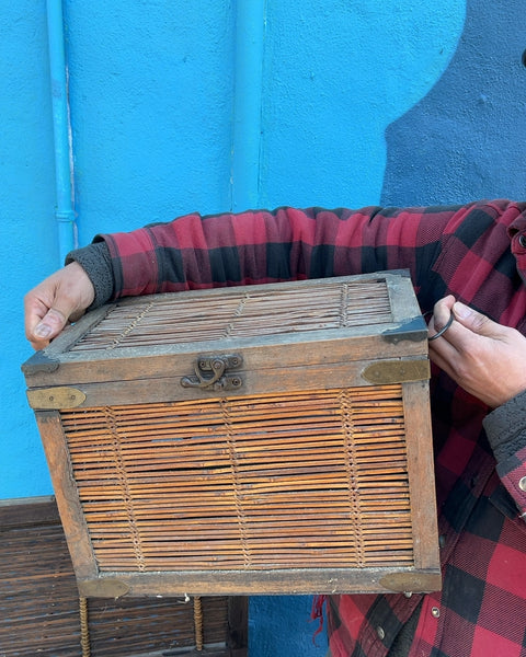 Three Vintage Wicker Storage Boxes, 23x14x15"