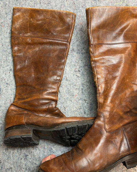 Born Brown Leather Knee-High Boots, Size US 8W or EU 39