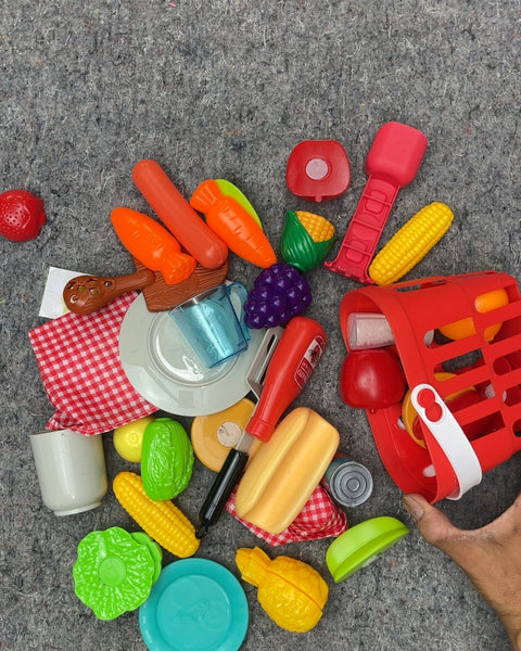 Play Food and Shopping Basket Set