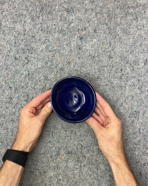 Handmade Blue Ceramic Bowl, 5"