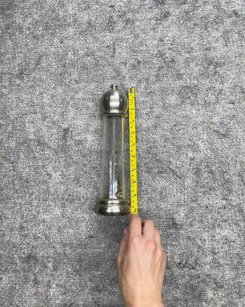 Stainless Steel and Clear Acrylic Pepper Mill Grinder, H10”