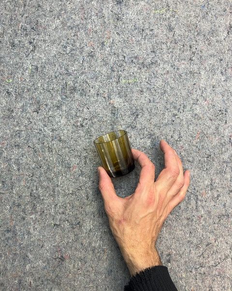 Olive Green Glass Votive Candle Holder
