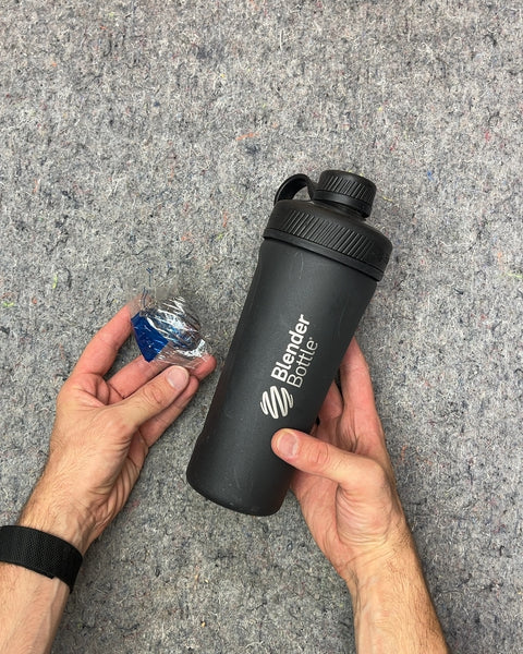 BlenderBottle Black Metal Shaker Bottle With Whisk