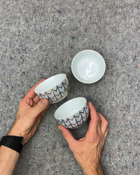 Set of 3 Threshold Patterned Small Bowls
