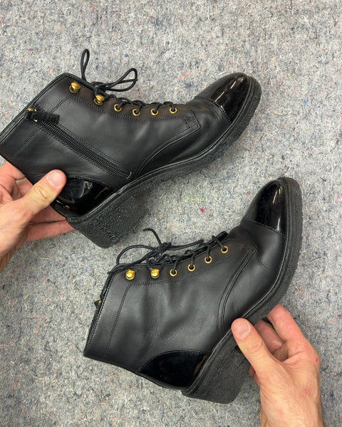 J.Crew Black Lace Up Ankle Boots, Size US 8.5W