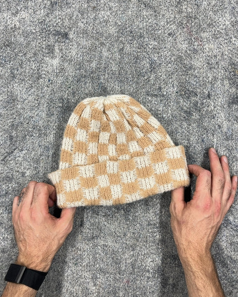 Cool Checkered Knit Beanie