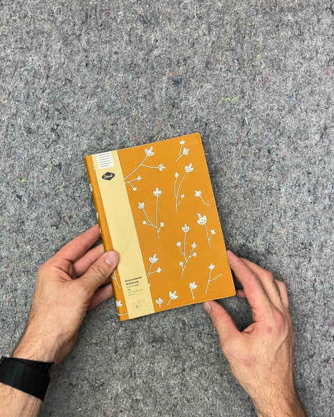 Orange Floral Embroidered Notebook