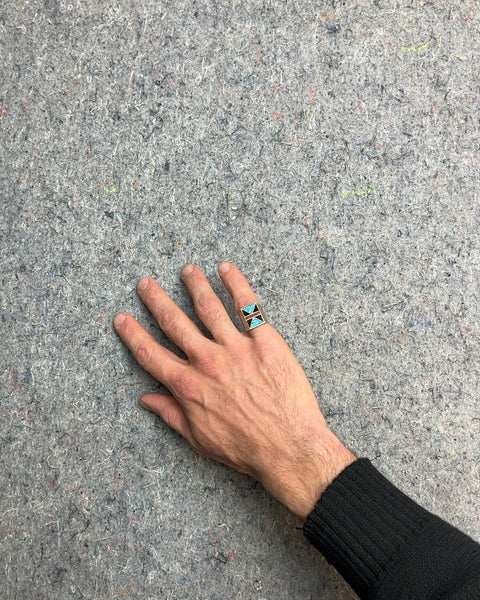 Silver Ring with Turquoise Inlay