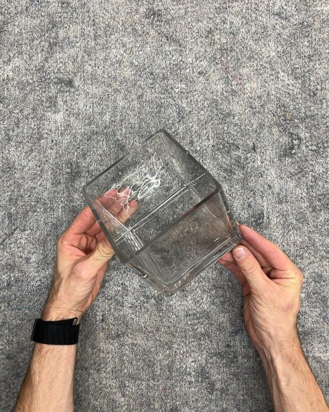 Clear Glass Square Cube Vase, 5"
