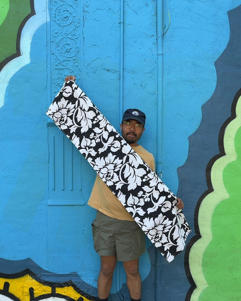 Black and White Floral Table Runner, 12x66"