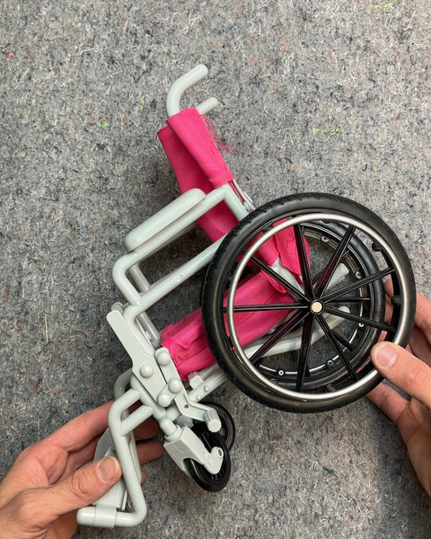 Doll Wheelchair with Pink Seat