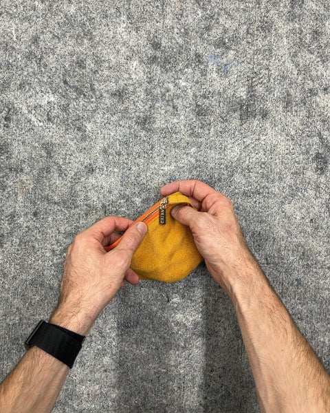 Yellow Canvas Zipper Pen Pouch