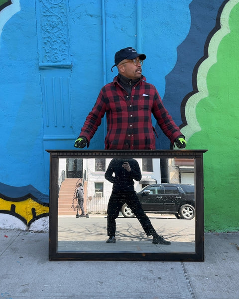 Heavy & Pretty Vintage Framed Wall Mirror, 34x50"