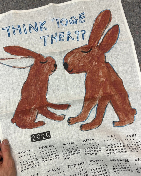 Mogu Takahashi Think Together 2026 Calendar Tea Towel