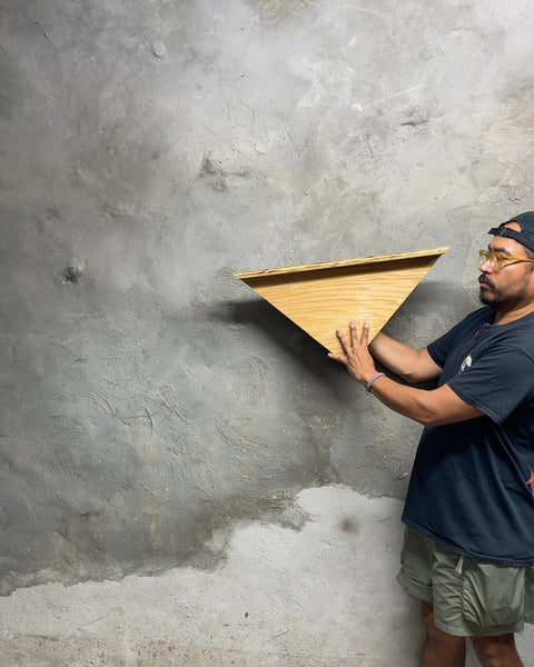 Triangle Wood Wall Shelf, 24x17x17"