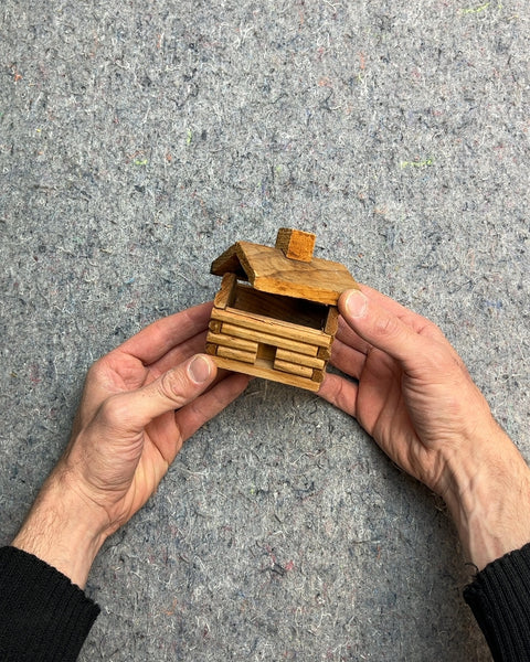 Vintage Wood Paine's Log Cabin Incense Burner