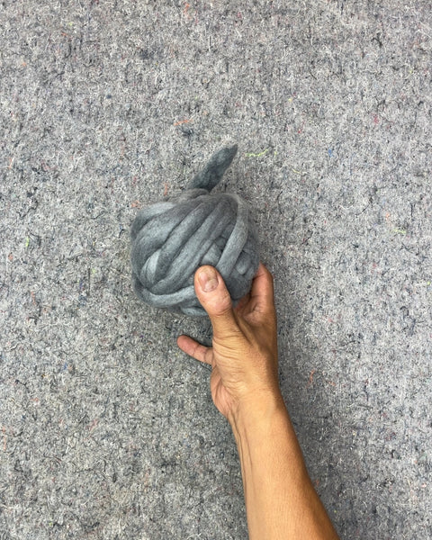 Gray Chunky Knit Yarn Ball